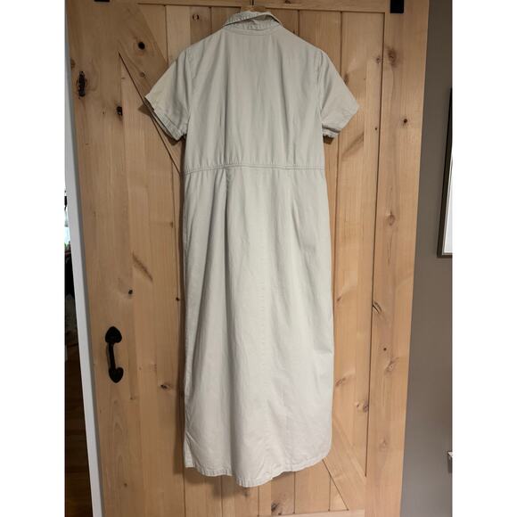 Vintage Bobbie Brooks 90s Light Cream Khaki Short Sleeve Dress Size Large - Picture 7 of 13